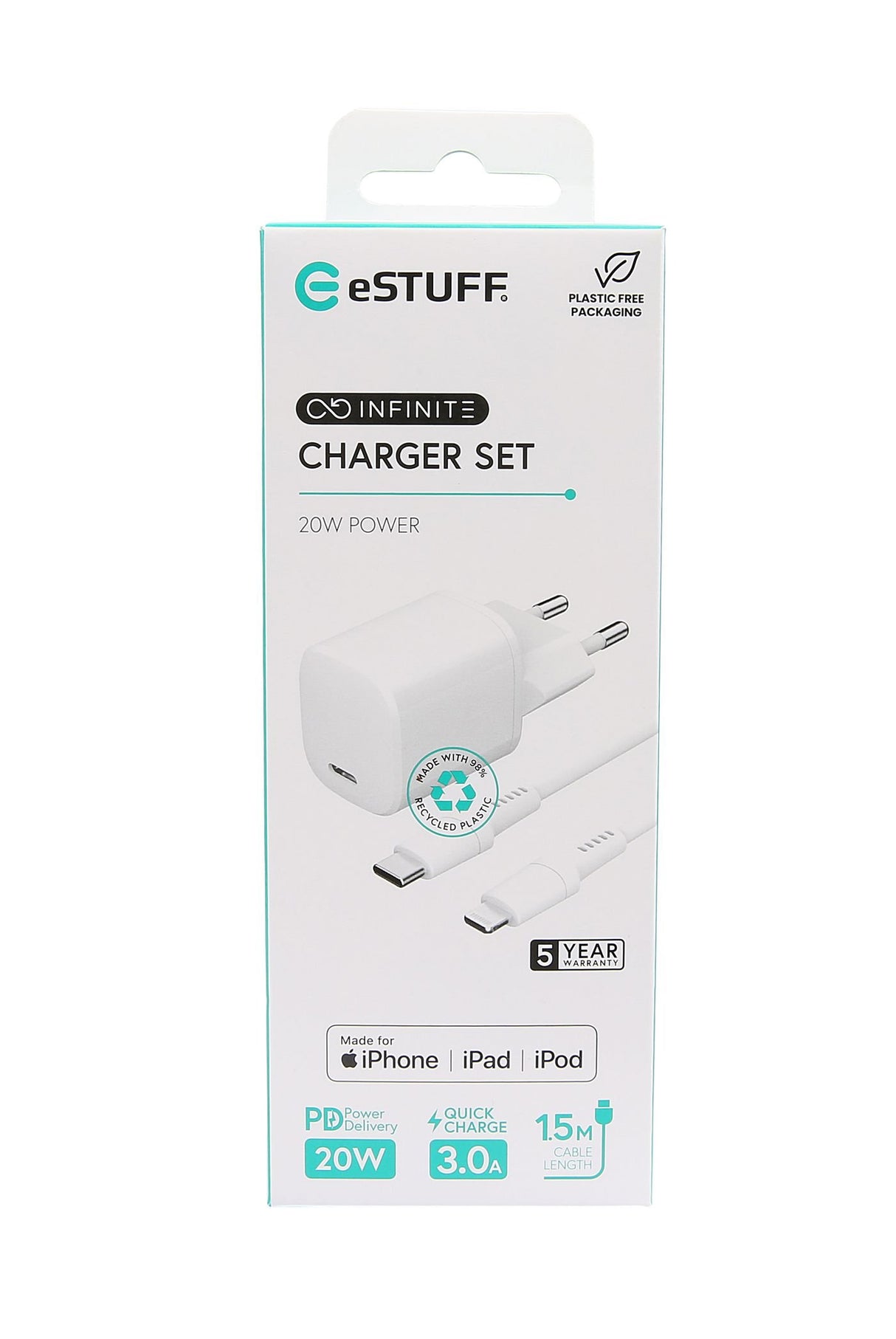 EAN 5715063155622 - eSTUFF ES637600 cargador de dispositivo móvil Smartphone, Tableta Blanco Corriente alterna Interior imagen 3