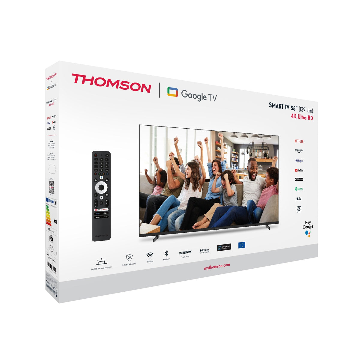 Thomson 55ug4s14, Tv Led 139 Cm (55 Pulgadas), Negro, Ultrahd/4k, Google Tv, Triple Sintonizador, Hdr 55ug4s14