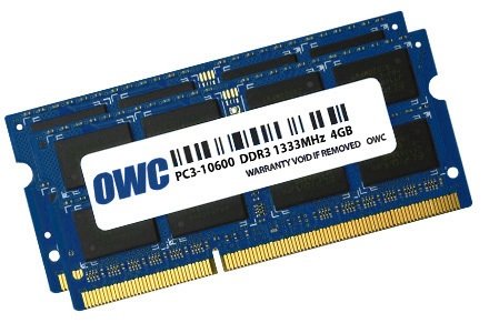 Owc Owc1333ddr3s08s Módulo De Memoria 8 Gb 2 X 4 Gb Ddr3 1333 Mhz, Memoria Ram 8 Gb, 2 X 4 Gb, Ddr3, 1333 Mhz, 204-Pin So-Dimm