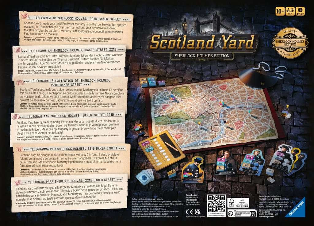 Juego De Mesa Ravensburger Scotland Yard Sherlock Holmes Edition