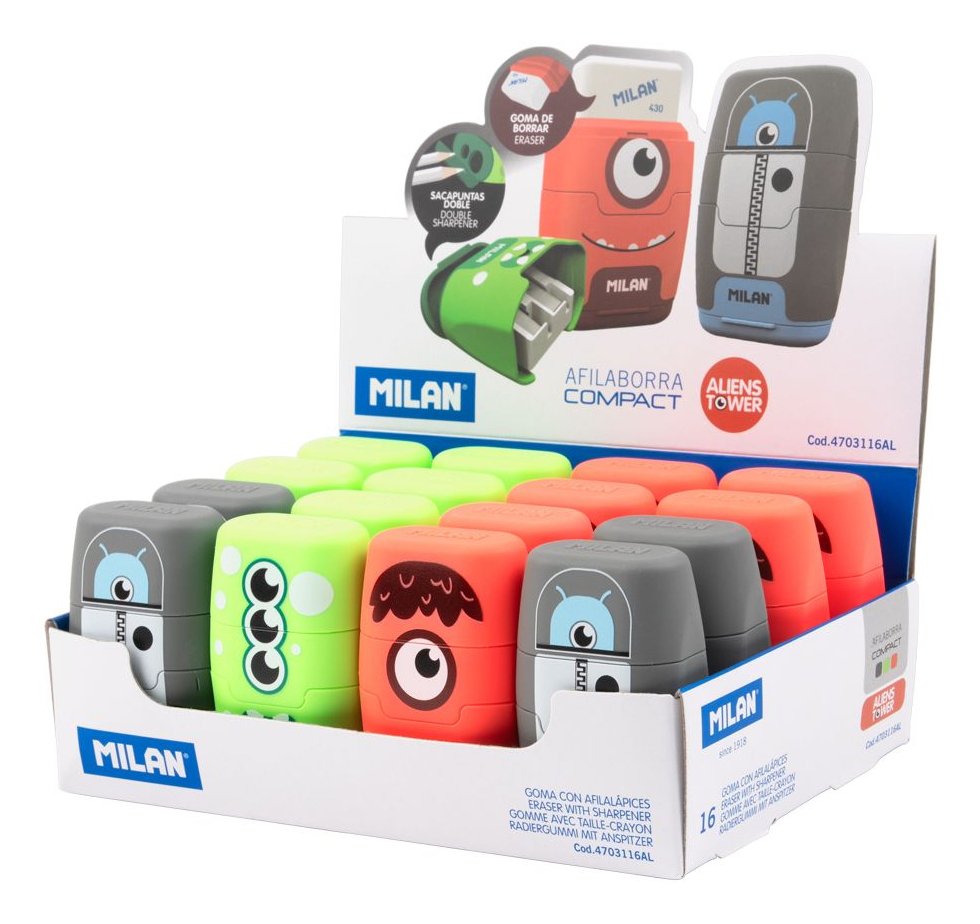 Milan Afilaborras Compact Serie Especial Aliens Surtido Caja Expositora 16 Ud