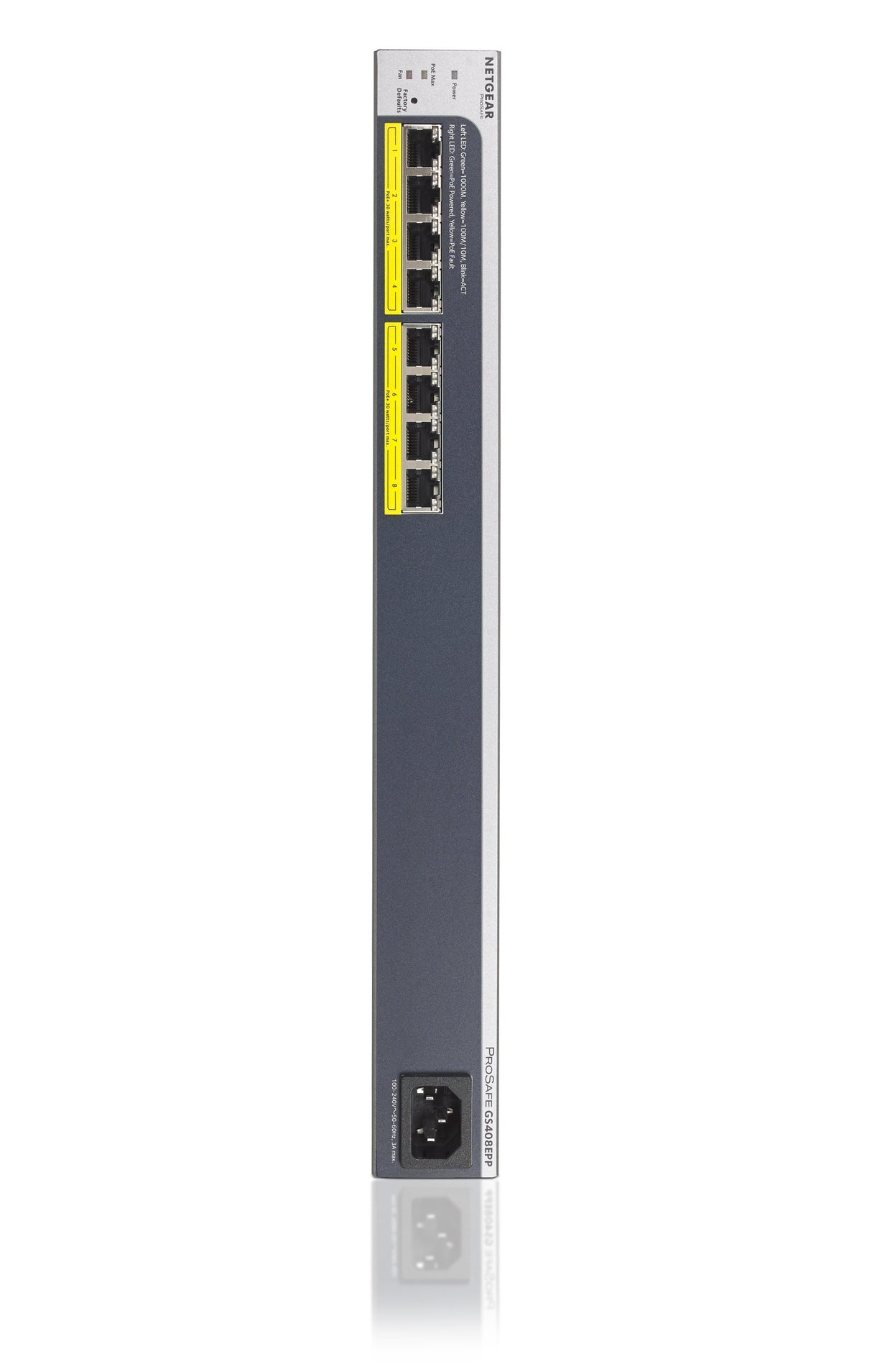 EAN 0606449132137 - NETGEAR GS408EPP Gestionado L2 Gigabit Ethernet (10/100/1000) Energía sobre Ethernet (PoE) Negro, Gris imagen 4