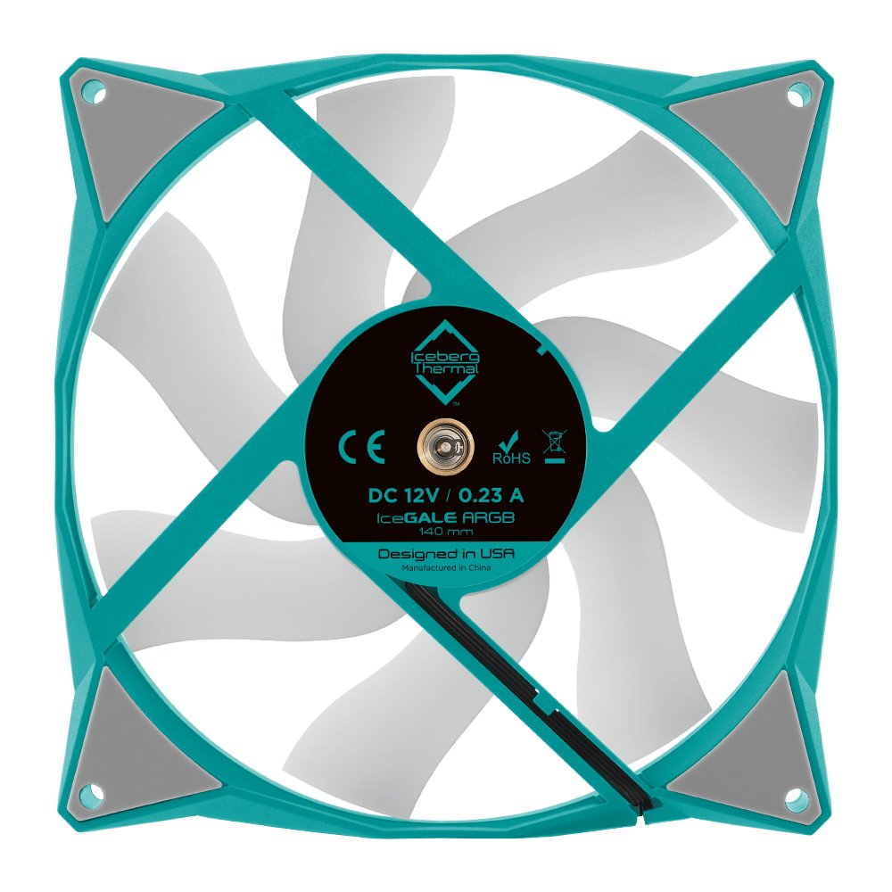 EAN 1230000071208 - Iceberg Thermal IceGALE ARGB Carcasa del ordenador Ventilador 14 cm Verde azulado 1 pieza(s) imagen 3