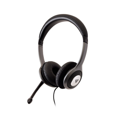 EAN 662919104547 - V7 HU521-2EP auricular y casco Auriculares Alámbrico Diadema Oficina/Centro de llamadas Negro, Plata imagen 1
