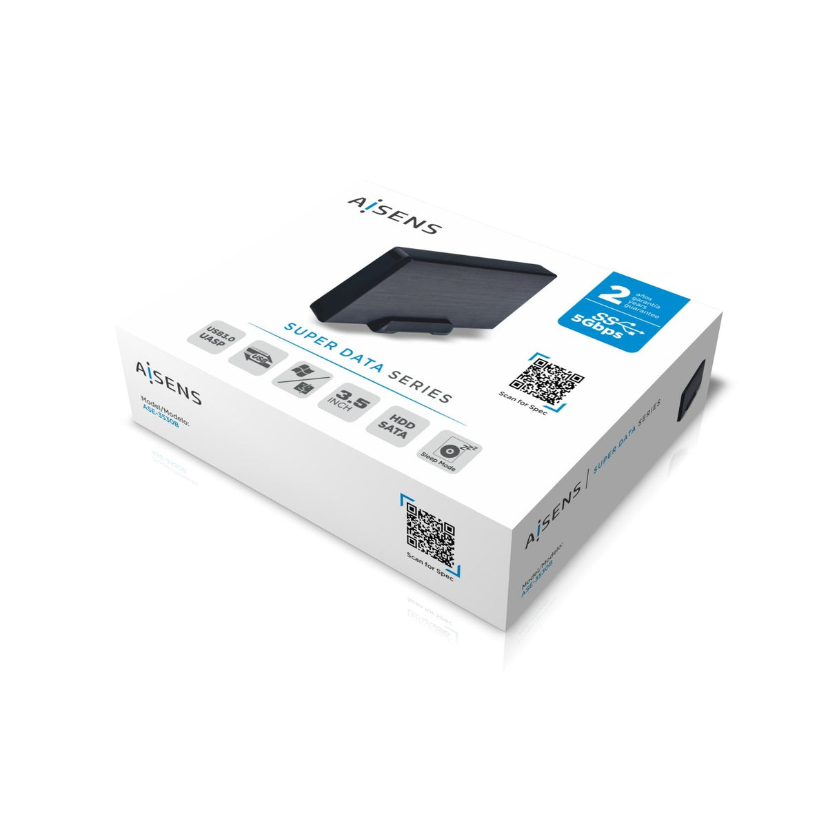 EAN 8436574704068 - AISENS ASE-3530B caja para disco duro externo Caja de disco duro (HDD) Negro 3.5" imagen 5