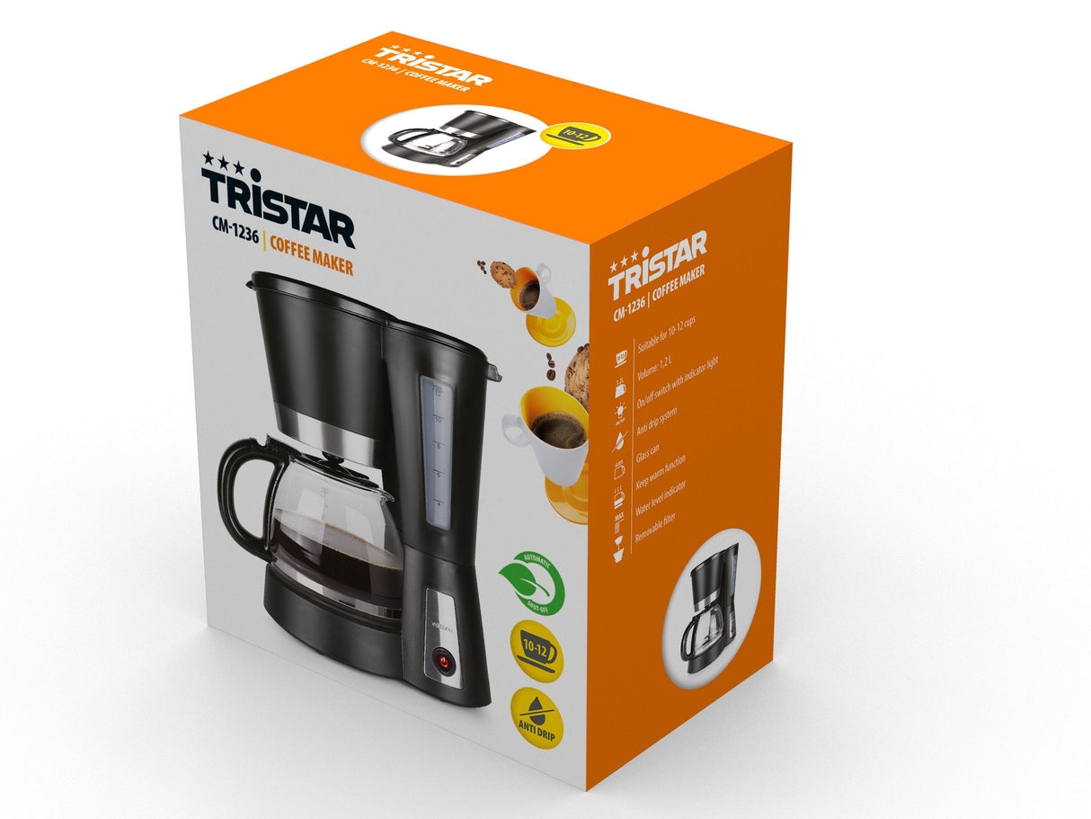 Cafetera De Goteo Tristar Cm-1236 Para 12 Tazas Negro, Inox