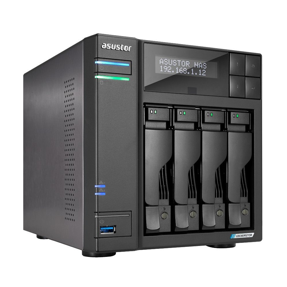 Servidor Nas Asustor Lockerstor As6704t 4 Bahias 3.5 4 X M.2 Nvme Celeron N5105 Quad Jasper Lake 2.0ghz 4gb 2x2.5gbe Pciex1 Hdmi Raid 0,1 Jbod S
