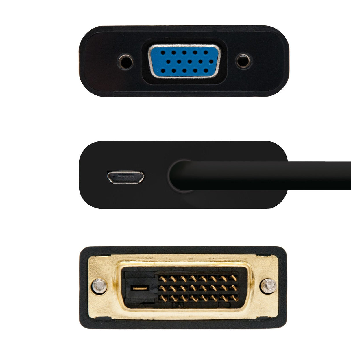 Nanocable Conversor Dvi 24+1/M A Vga Hdb15/H - 10 Cm - Negro