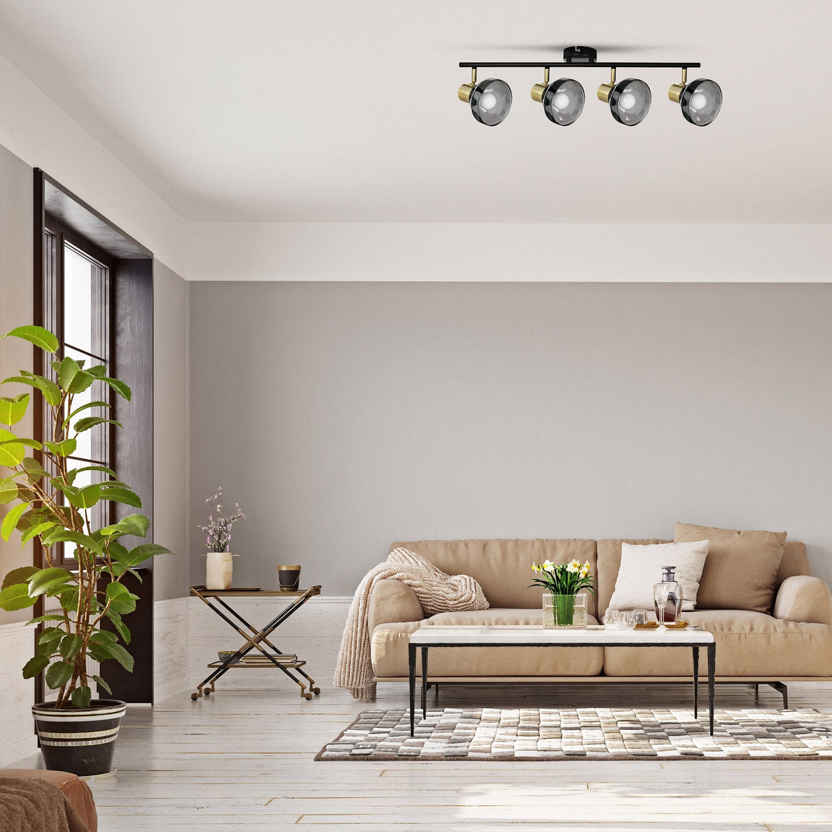 Activejet Lisa Lampara De Pared De Techo Doble Negra Y Dorada E14 Lámpara De Pared Para Sala De Estar