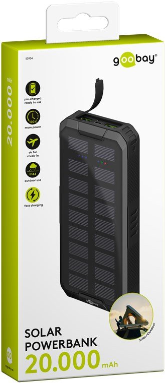 Goobay 53934 Batería Externa Polímero De Litio 20000 Mah Negro