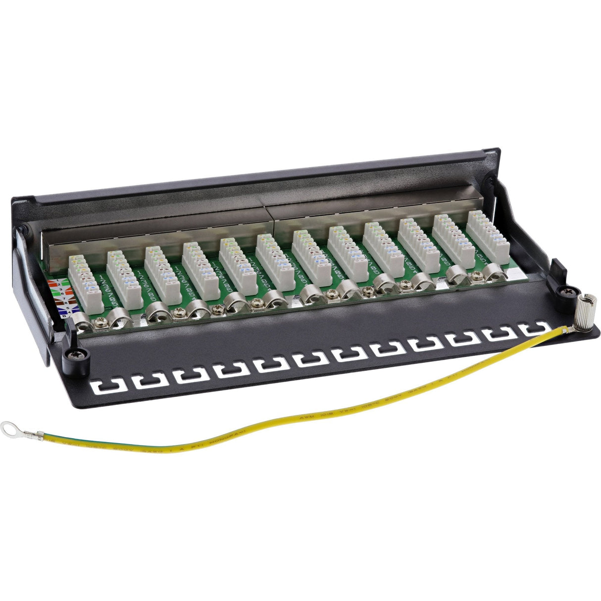 Patch Panel Inline Cat.6 12 Puertos Montaje En Escritorio / Pared Negro Ral9005