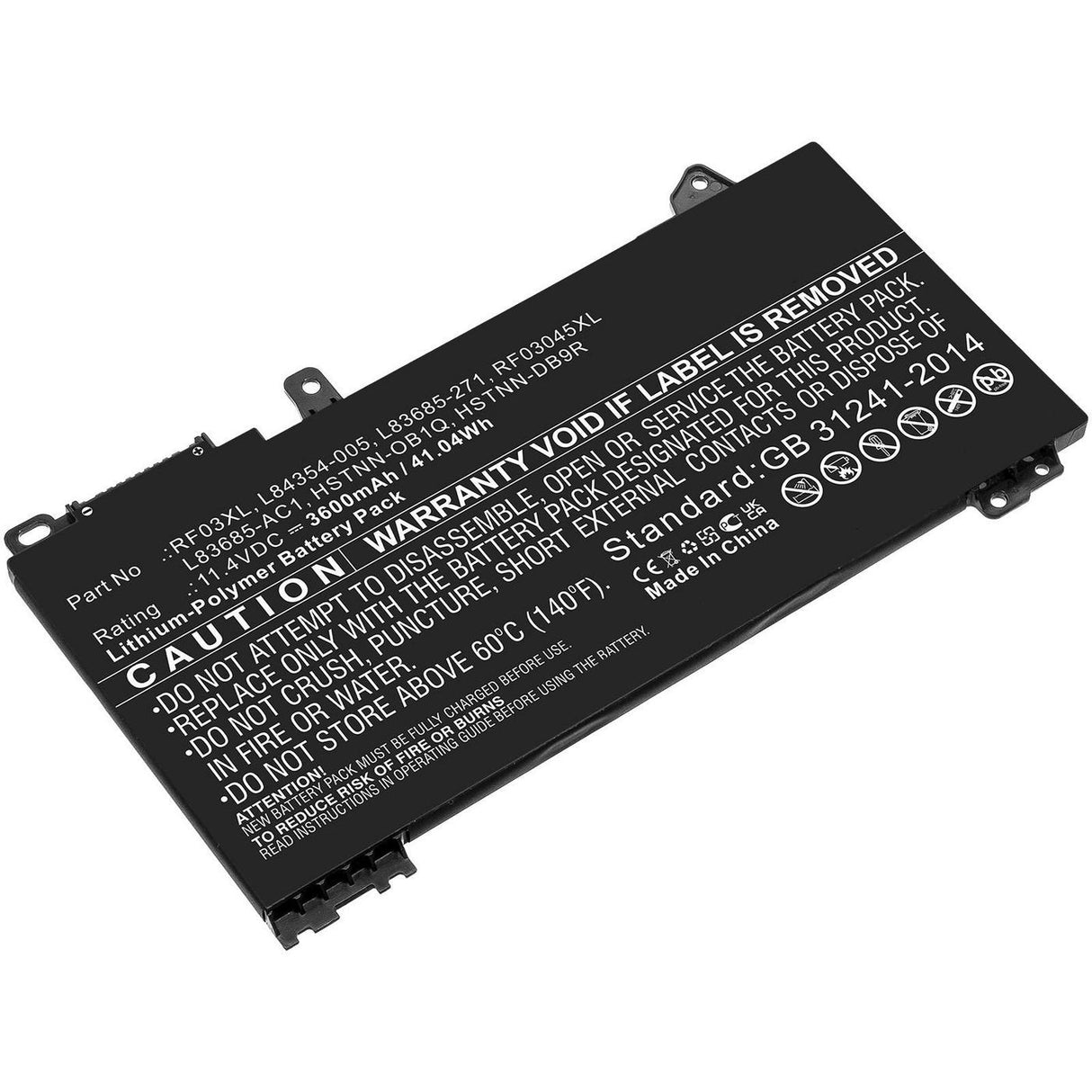 Battery For Hp Notebook, Laptop 41.04wh Li-Pol 11.4v
