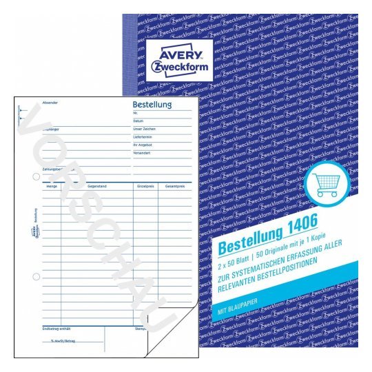 Avery Zweckform Bestellformular - 50 Hoja - A5 (148 X 210 Mm)
