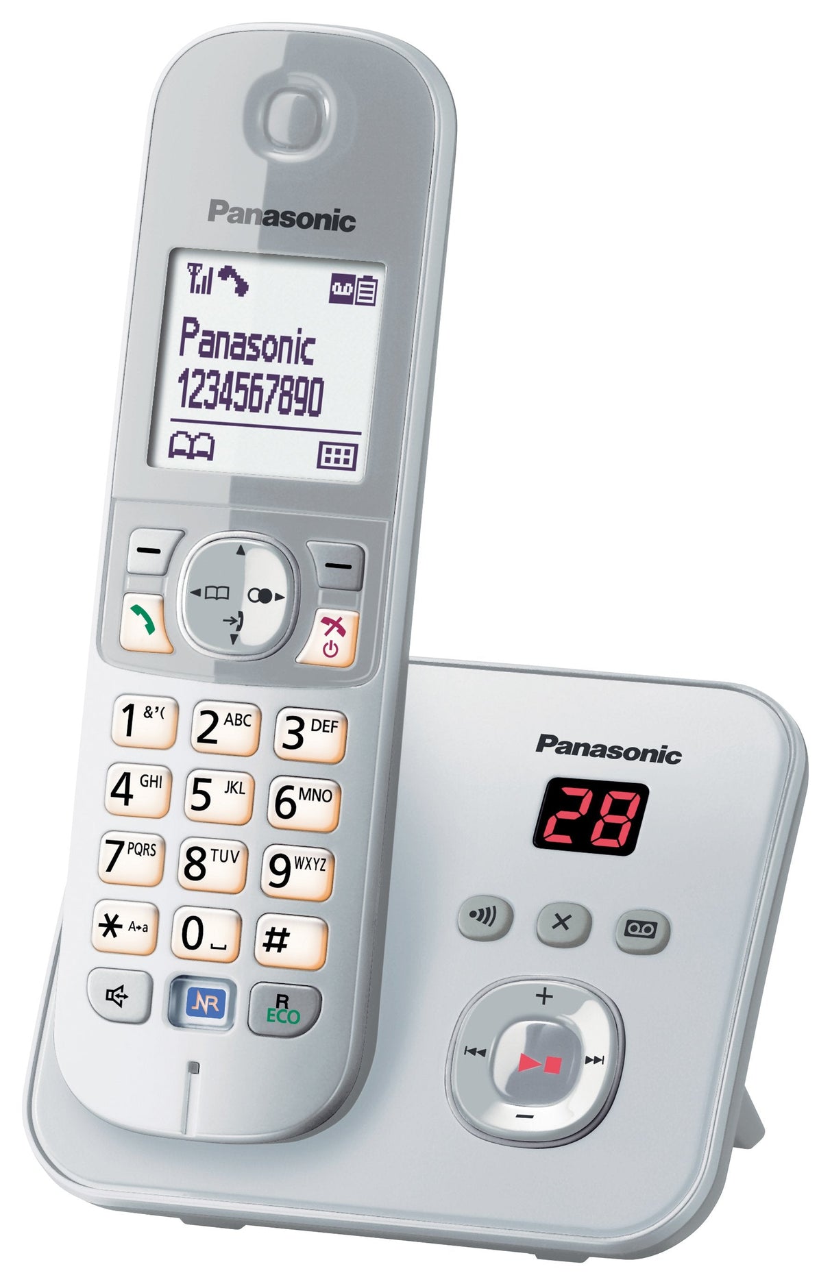 Panasonic Kx-Tg6821gs Teléfono Teléfono Dect Plata Identificador De Llamadas