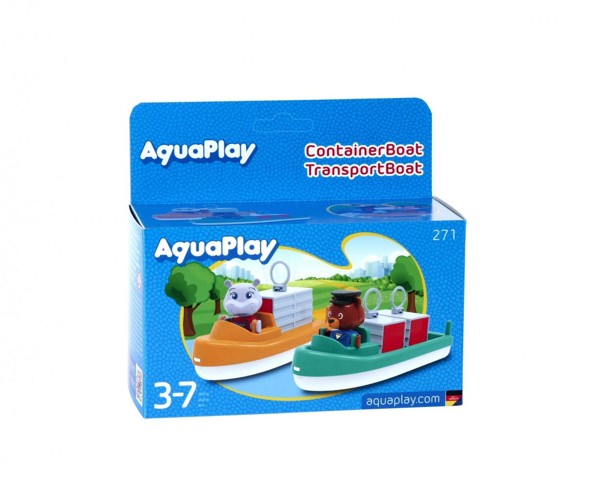 Aquaplay Contenedor Y Barco De Transporte Multicolor, Incluye 2 Figuras De Juguete 8700000271