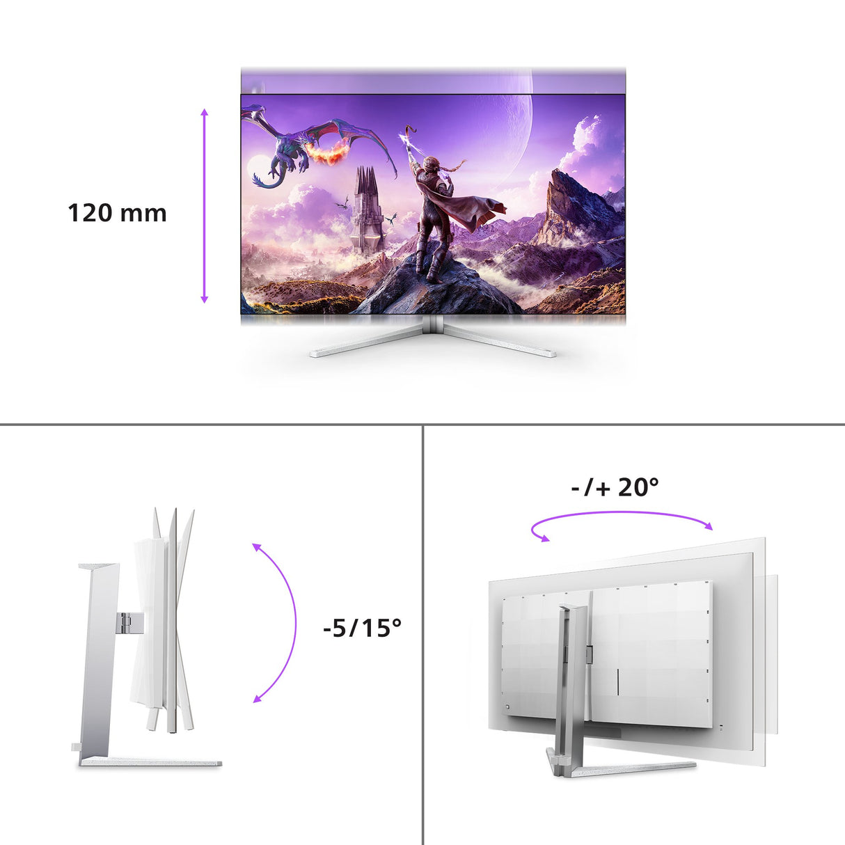 EAN 8712581798703 - Philips 42M2N8900/00 pantalla para PC 105,5 cm (41.5") 3840 x 2160 Pixeles 4K Ultra HD OLED Blanco imagen 4