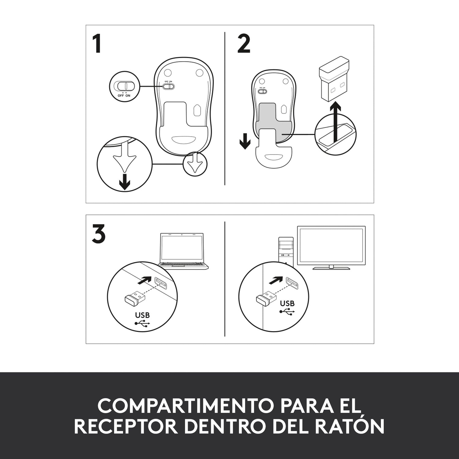 EAN 5099206027282 - Logitech 910-002238 ratón Oficina Ambidextro RF inalámbrico Óptico 1000 DPI imagen 15