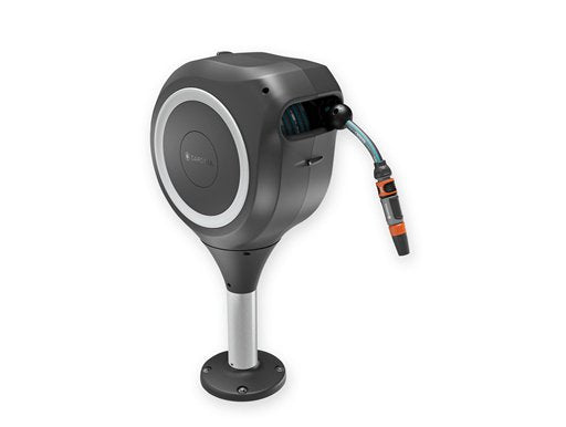 Gardena Caja Para Mangueras De Terraza Rollup S, 15 Metros, Enrollador De Manguera Gris/Blanco, Incluida Jeringa De Limpieza 18607-20