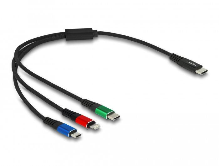 Delock Cable De Carga Usb 3 En 1 Usb Type-C A Lightning / Micro Usb / Usb Type-C 30 Cm