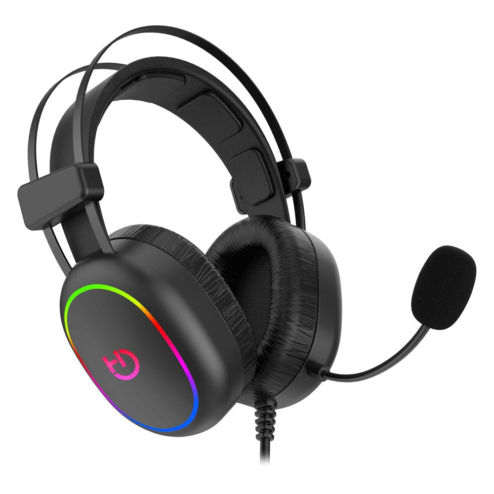 Auriculares Gaming Con Micrófono Hiditec Erys Argb Jack 3.5 Negros