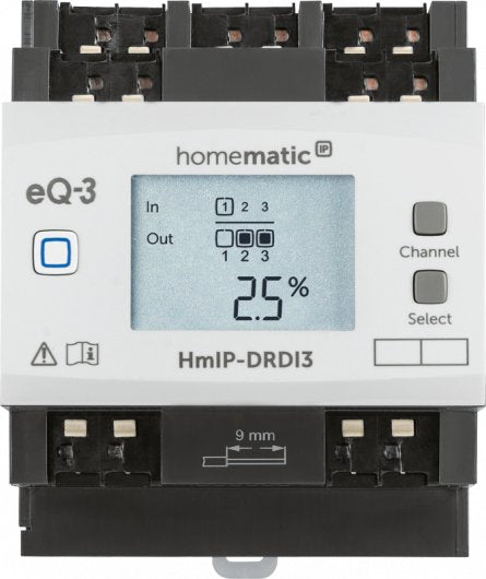 Actuador De Atenuación Ip Homematic Para Montaje En Riel Din - Triple (Hmip-Drdi3 154434a0