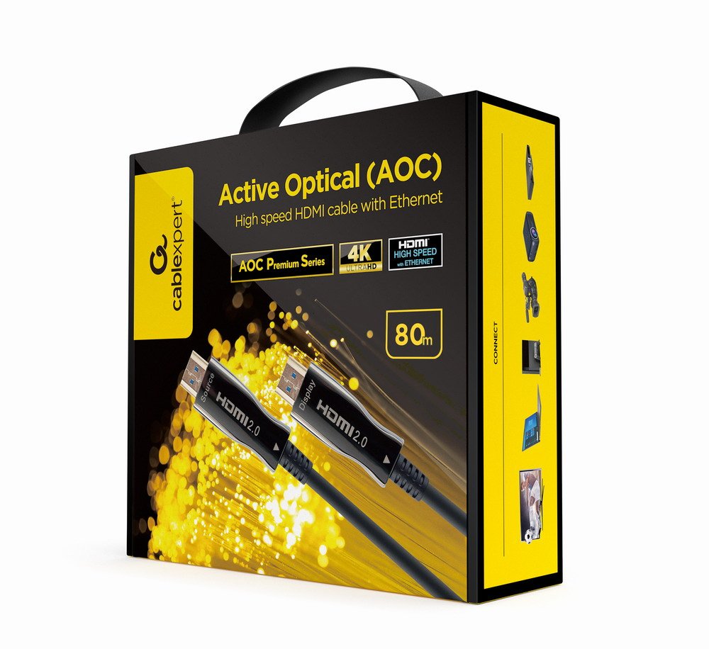 Gembird Active Optical Aoc High Speed Hdmi Cable With Ethernet Aoc Premium Series 80m
