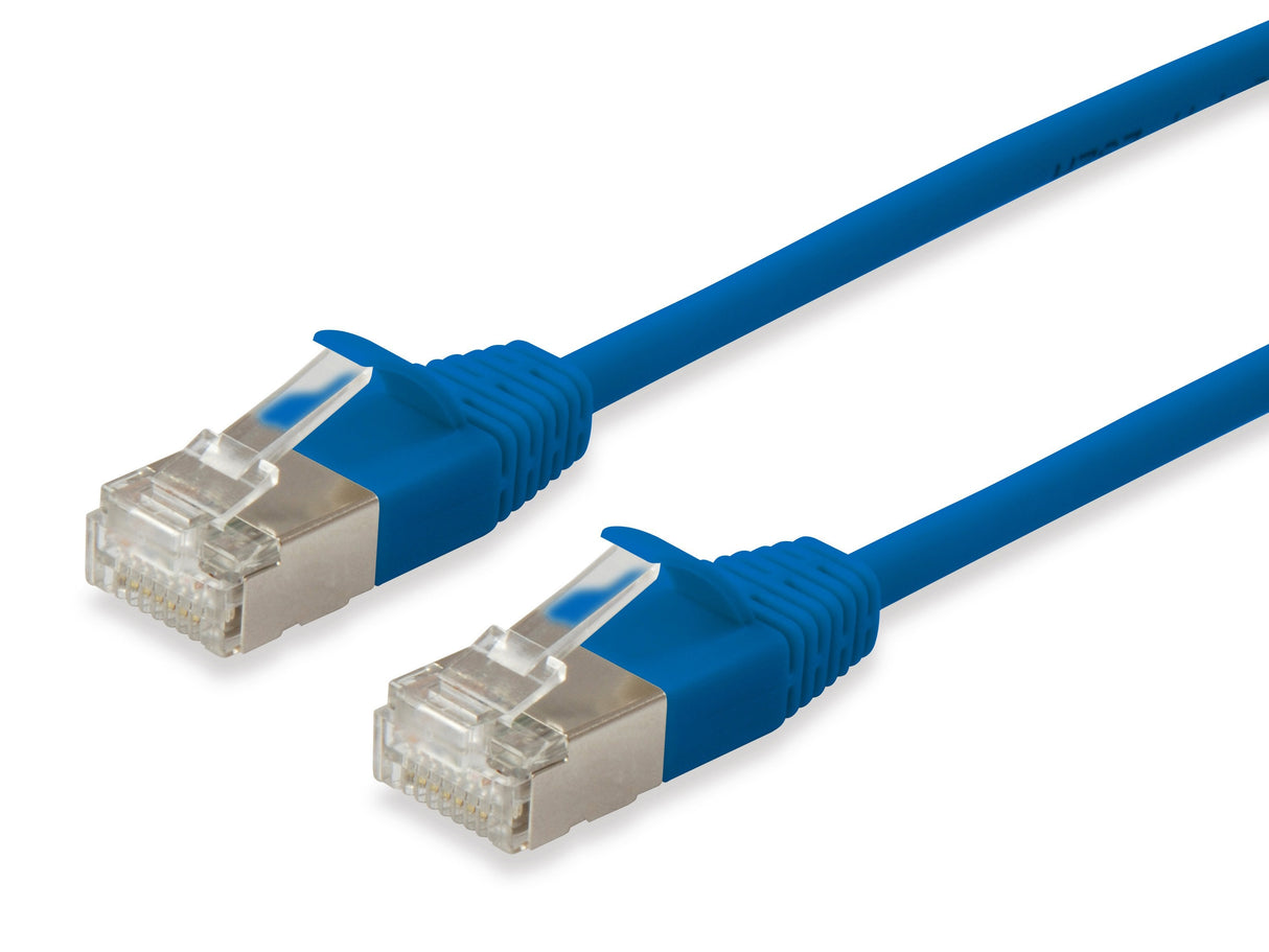 Equip Cable De Red Cat6a S/Ftp 2xrj45 0.25m Azul Slim Lszh