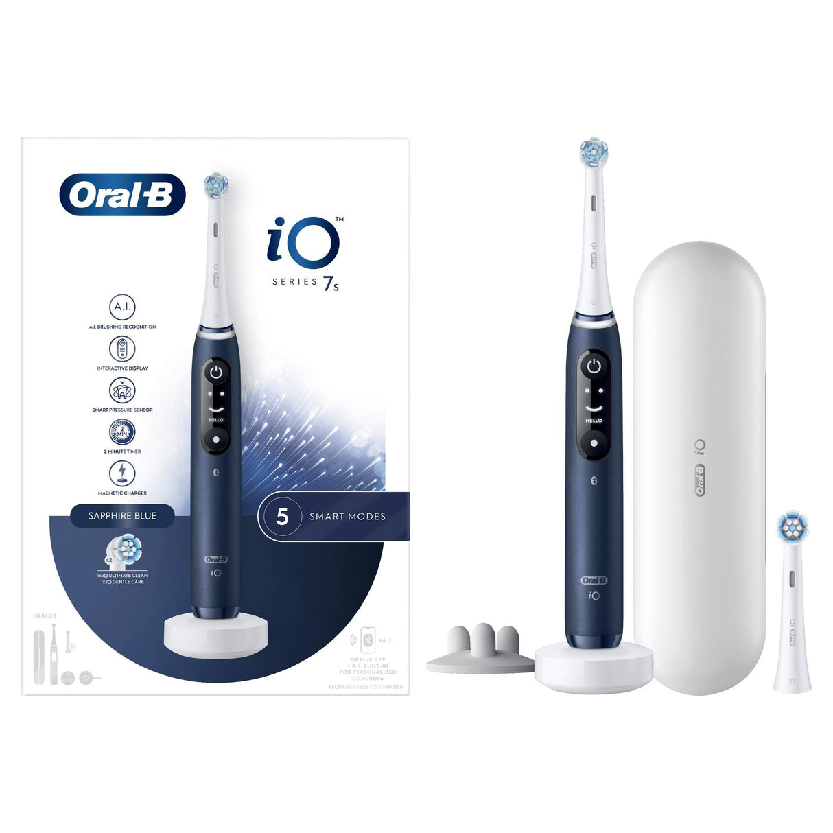 Oral-B Io 7s Adulto Cepillo De Dientes Oscilante Azul, Blanco