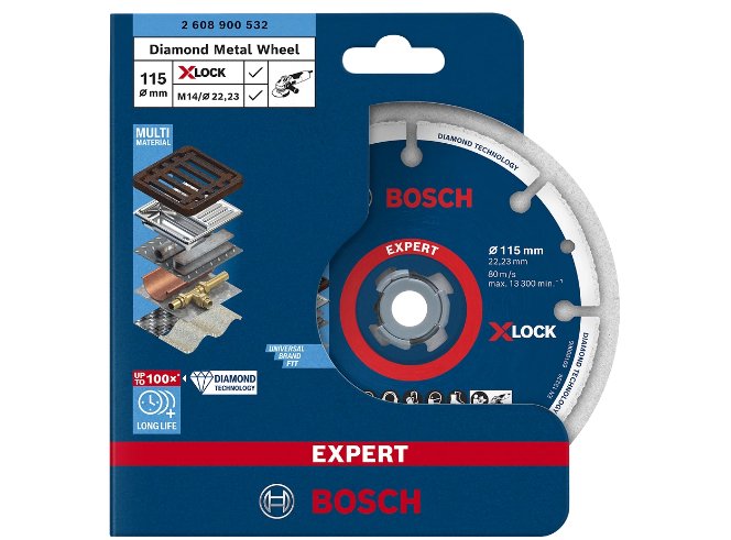 Bosch Disco De Metal De Diamante X-Lock 115 Mm, Disco De Corte 2608900532