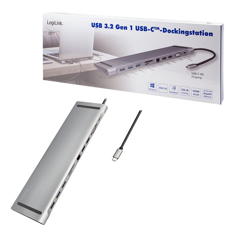 EAN 4052792062847 - LogiLink UA0373 base para portátil y replicador de puertos Alámbrico USB 3.2 Gen 1 (3.1 Gen 1) Type-C Alu imagen 10