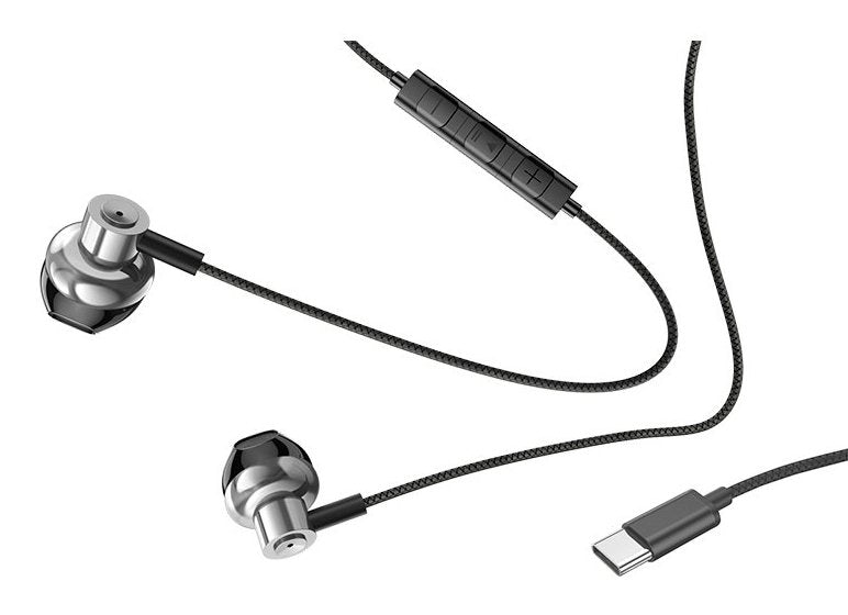 Auriculares Boton Micro Cool Stereo Tipo-C Silver