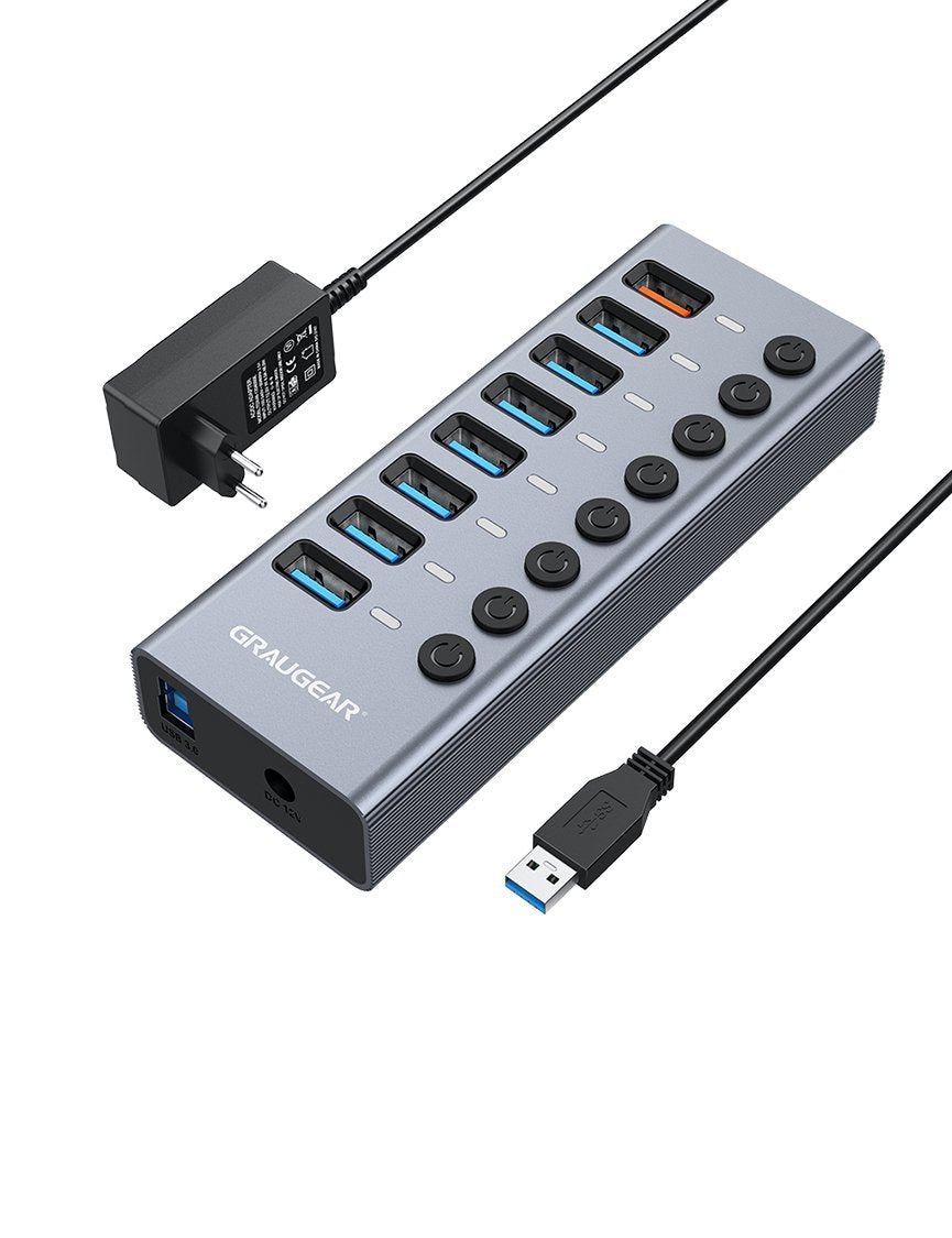 EAN 4260746550160 - GRAUGEAR G-HUB71-A hub de interfaz USB 3.2 Gen 1 (3.1 Gen 1) Type-A 5000 Mbit/s imagen 1