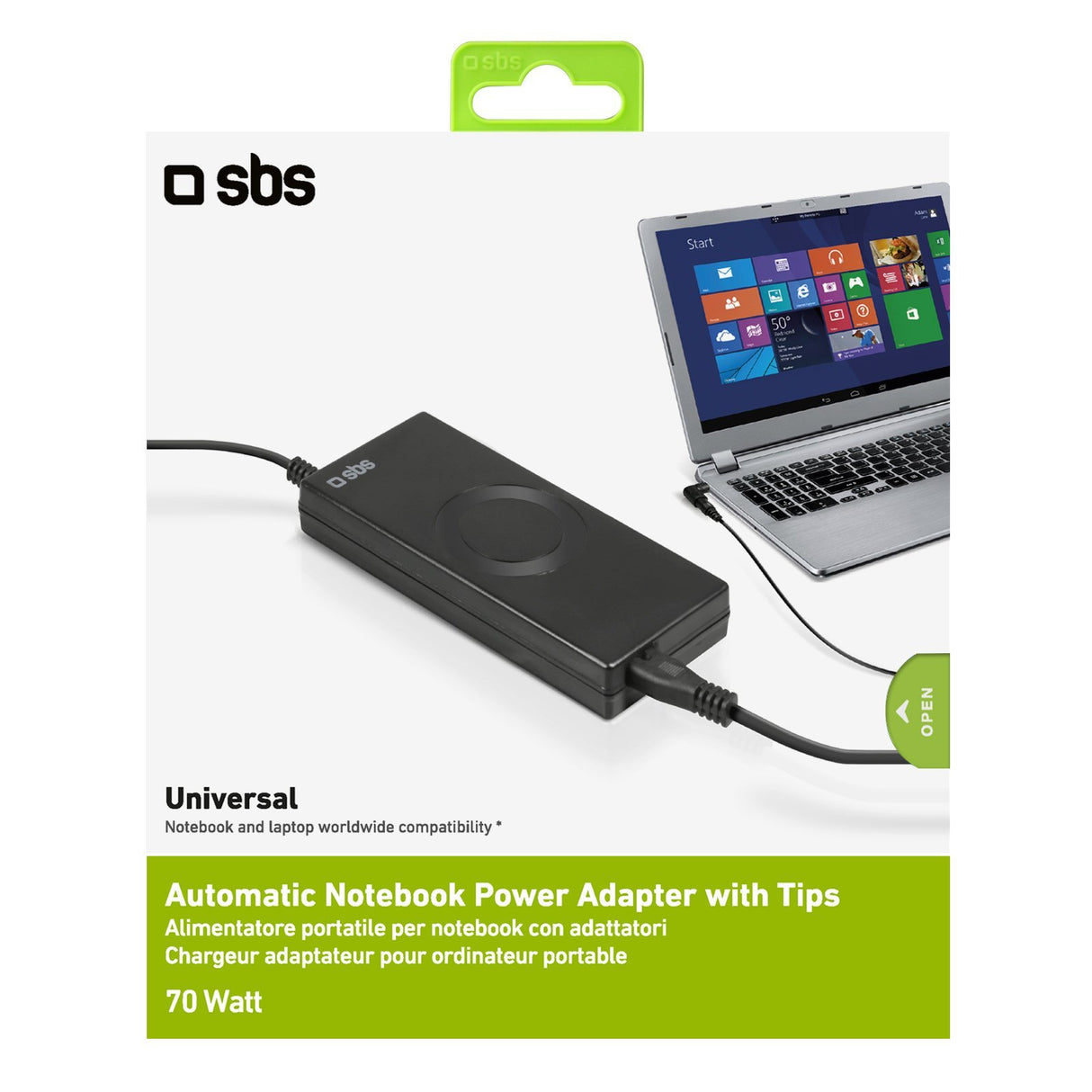 EAN 8018417229381 - SBS TTADAPTNB70W adaptador e inversor de corriente Interior 70 W Negro imagen 3
