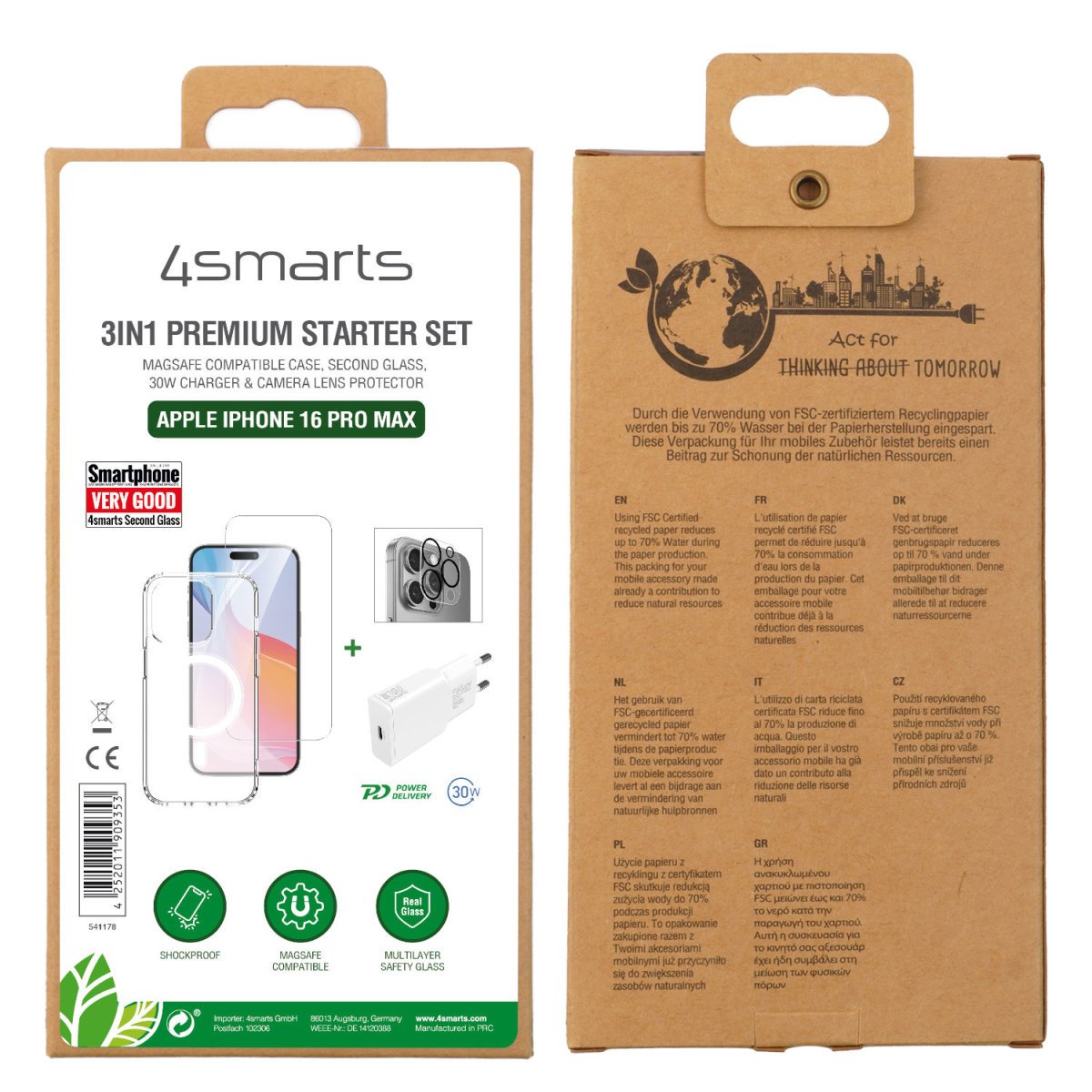 EAN 4252011909353 - 4smarts 541178 cargador de dispositivo móvil Smartphone Transparente, Blanco Corriente alterna Carga rápi imagen 5