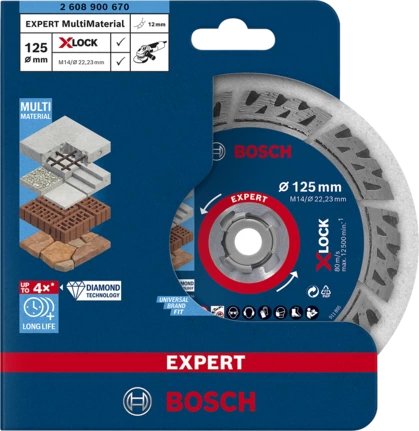 Disco Amoladora Expert X-Lock Diamant-Trennscheibe ''Multimaterial'', Ø 125mm Für Kleine Winkelschleifer
