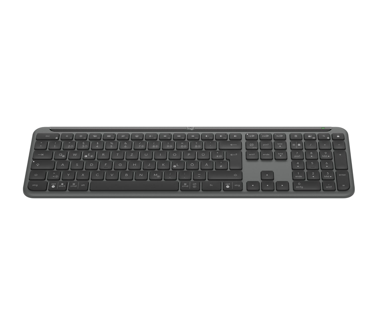 Teclado Alemán Logitech K950 Signature Slim Rf Wireless + Bluetooth Qwertz Grafito