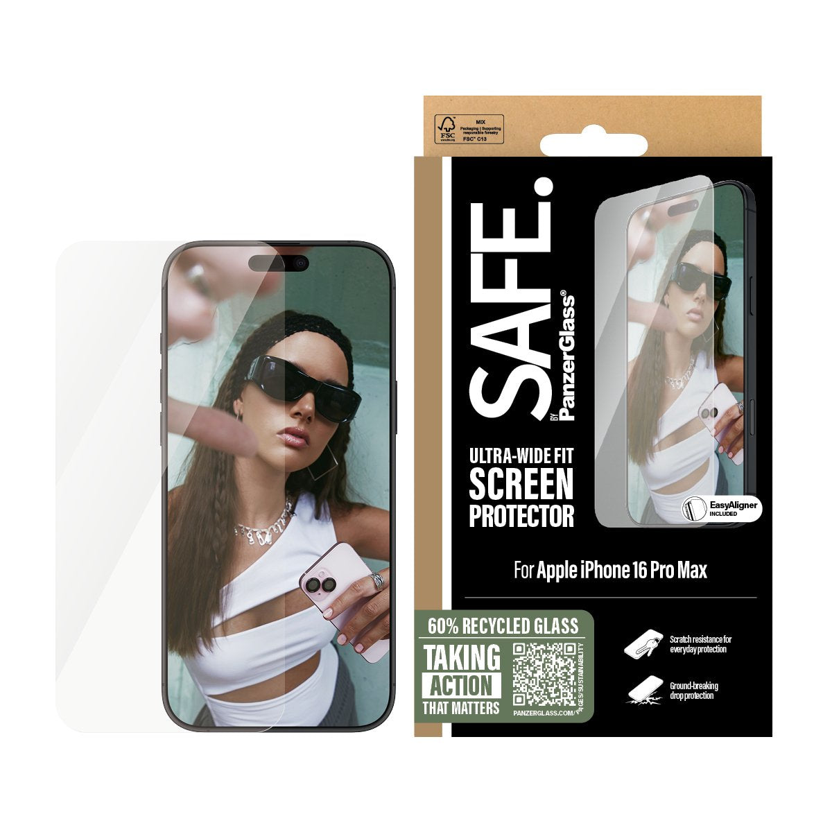EAN 5715685002649 - PanzerGlass SAFE. by ® Screen Protector iPhone 16 Pro Max | Ultra-Wide Fit Protector de pantalla Apple 1 imagen 2