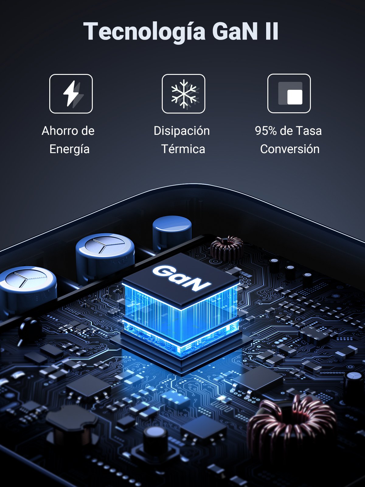 Cargador Rápido De Escritorio Ugreen Nexode 1*Usb-A + 3*Usb-C 100w