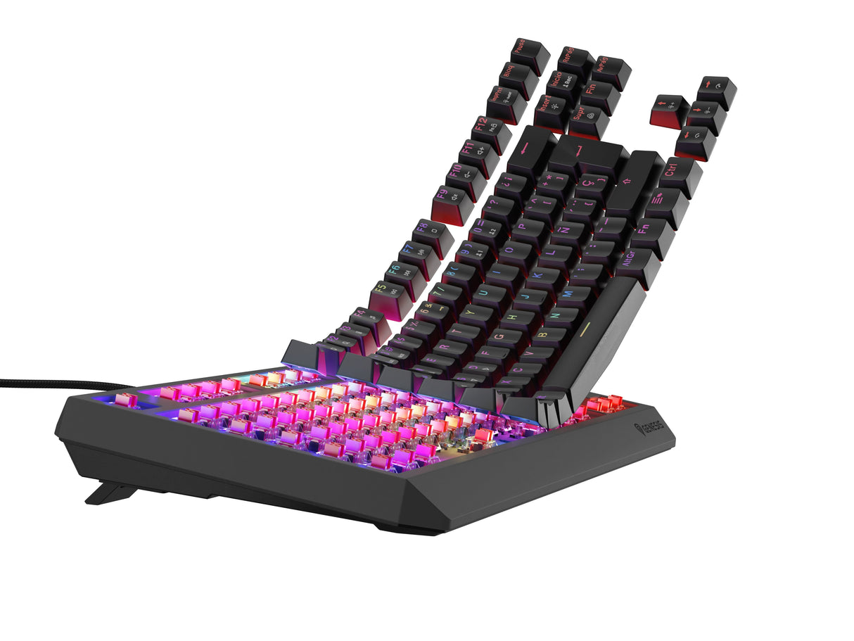 Teclado Gaming Español  Genesis Thor230 Tkl Rgb Mecanico Negro Switch Outemurojo Hot Swap