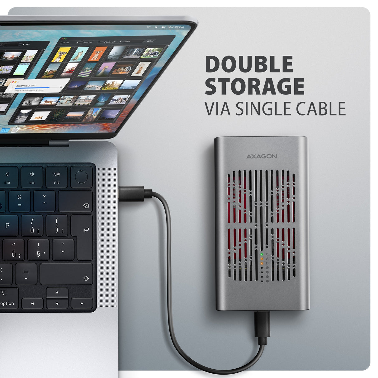 Eem2-20gd Carcasa Externa De Aluminio Usb-C 3.2 Gen2x2, Ssd Nvme M.2 Dual De 20 Gb/S, Clone Master
