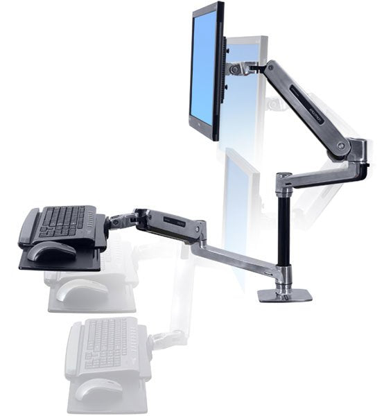 Ergotron Workfit-Lx Sitz-Steh-Tischmontagesystem Lcd Und Tastaturschwenkarm Lcd Bis 106cm 42zoll 3,2-11,3kg.