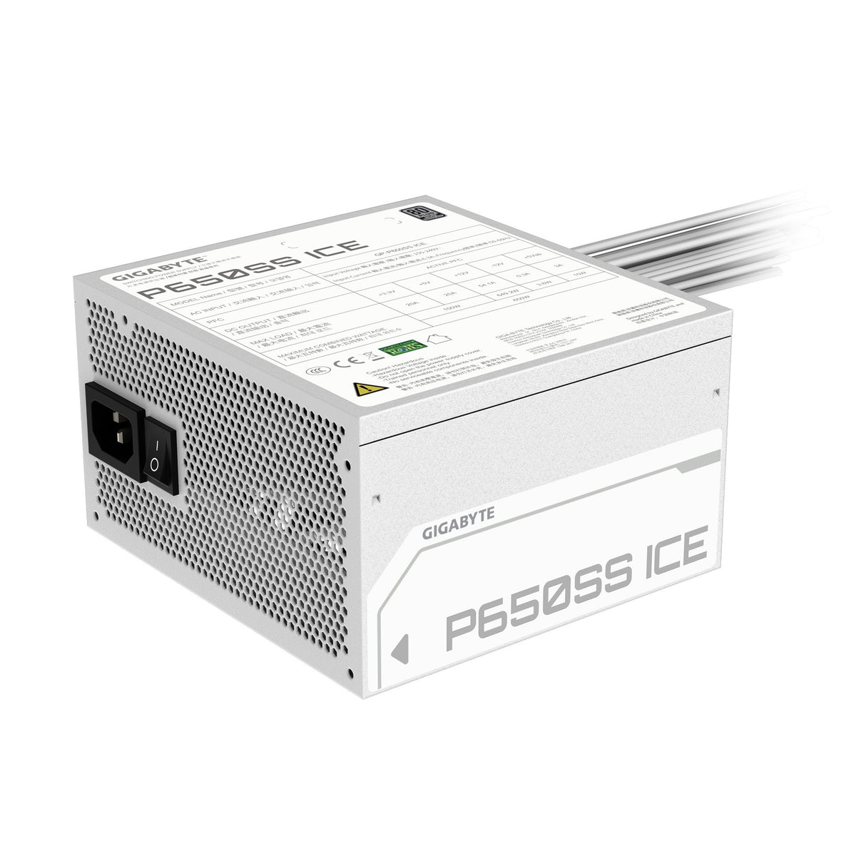 Fuente De Alimentación Gigabyte P650ss Ice Pcie 5.0, 80 Plus Silver, Ventilador De 120 Mm, Compatible Con Atx 3.0, Enchufe Eu