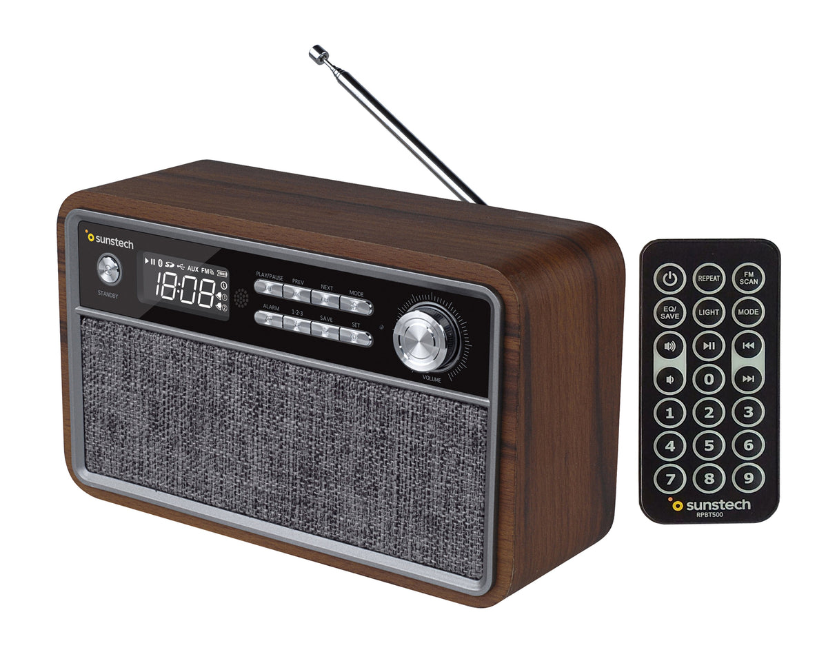 EAN 8429015019142 - Sunstech RPBT500 Portátil Digital Negro, Madera imagen 1