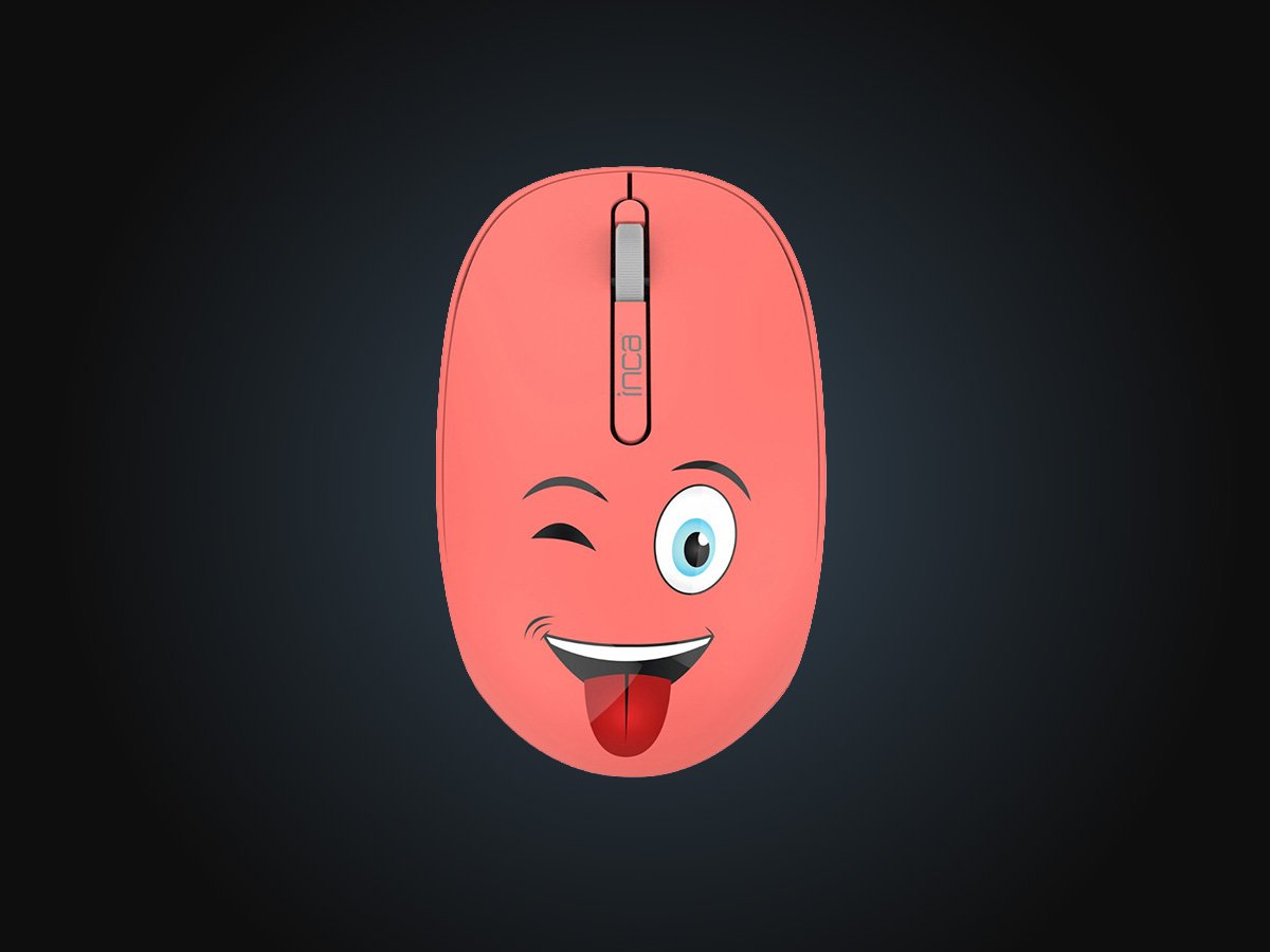 Inca Wrls Raton 1200dpi 3tamen 2.4ghzusb-A Weeny Emoji Or