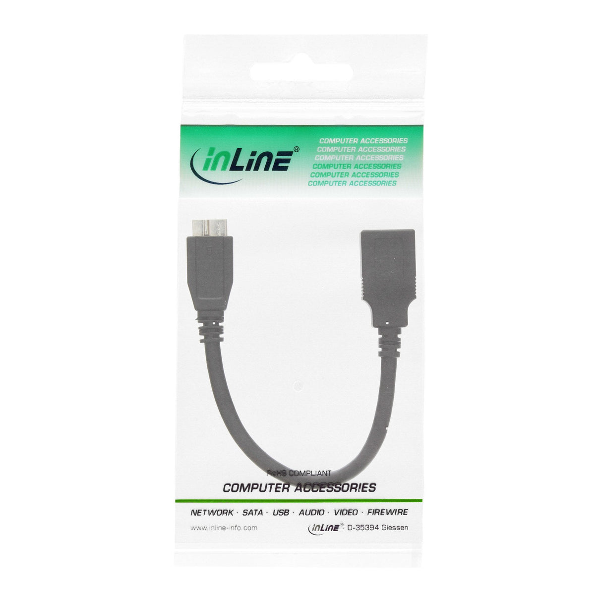 Adaptador Inline Micro Usb 3.0 Otg Micro B Macho A Usb Tipo A Hembra 0,15 M