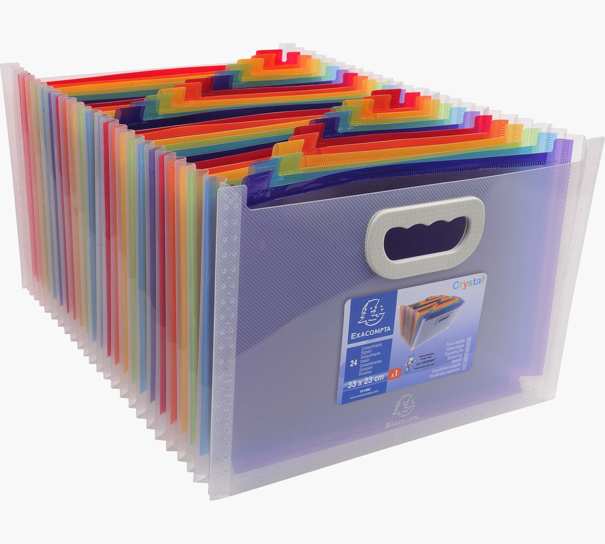 Exacompta Maletín Clasificador C/Asa 24 Compartimentos Cristal
