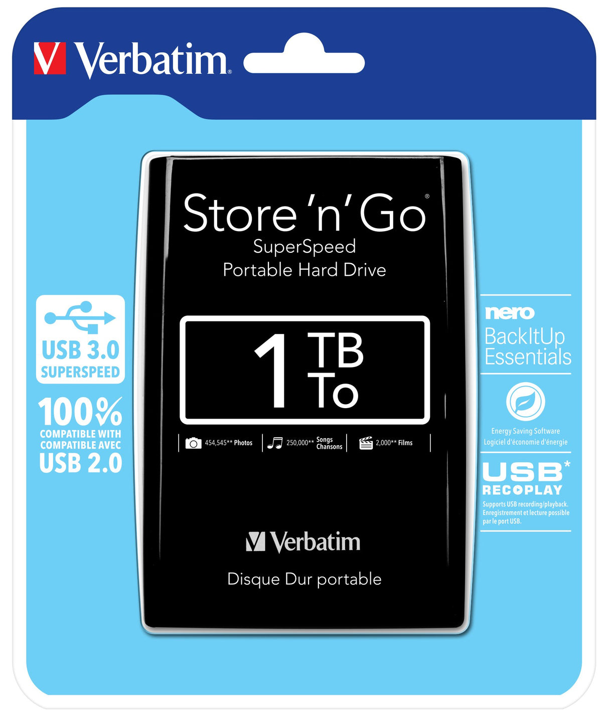 EAN 0023942530237 - Verbatim Store 'n' Go disco duro externo 5400 RPM 2.5" imagen 1