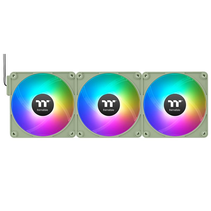 Ventilador Pc Thermaltake Ct120 Ex Reverse Argb Sync De Refrigeración Para Pc, Ventilador Verde Claro, Paquete De 3 Cl-F198-Pl12mg-A