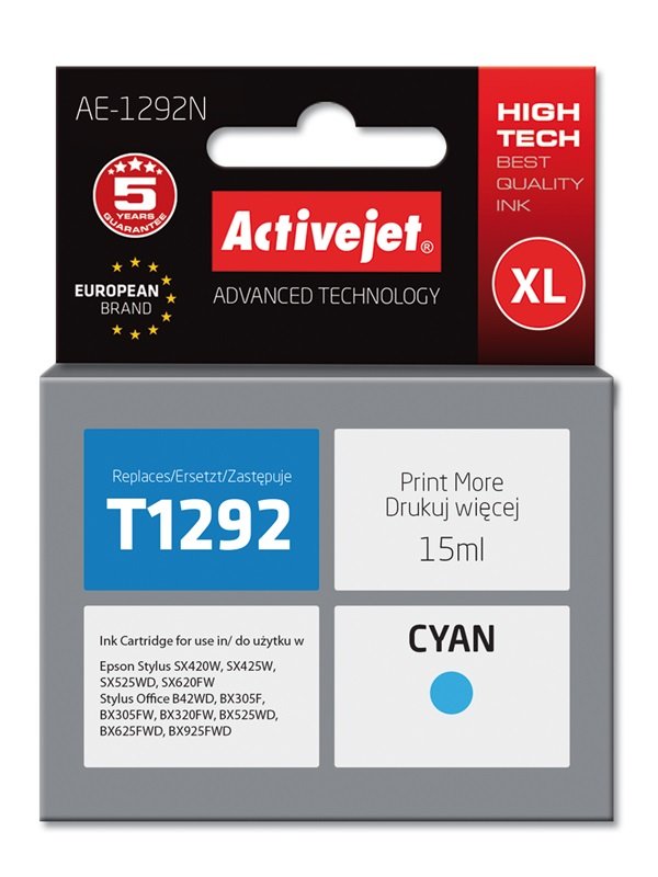 EAN 5901452135676 - Activejet AE-1292N cartucho de tinta 1 pieza(s) Compatible Alto rendimiento (XL) Cian imagen 1