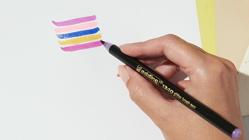 Edding Rotulador 1340 Glitter Brush Pen Estuche 4 Ud C/Surtidos